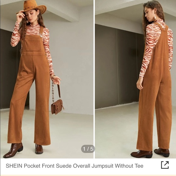 SHEIN Pants - Beautiful Suede Overall Jumpsuit 🌼